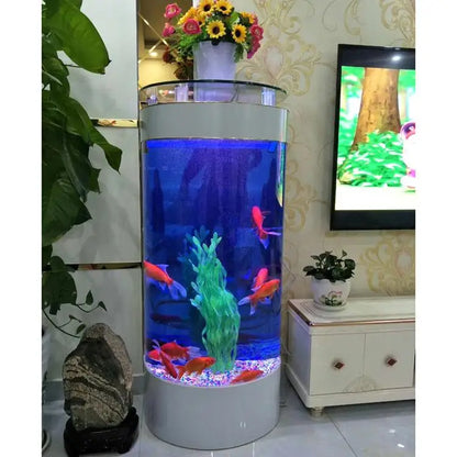 Fish tank semi-circular aquarium cylindrical glass tank home living room bar goldfish tank 1 meter can be ordered