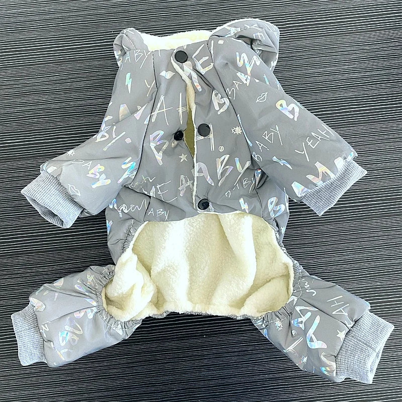 Overalls for Dogs Waterproof Winter Dog Jumpsuit Thick Fleece Cold Weather Jacket Coat Yorkie Chihuahua Small Medium Dog Clothes