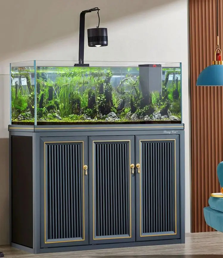Large Vertical Extra Clear Glass Water Plant Ecological Fish Tank Wholesale Fish Tanks With Cabinet
