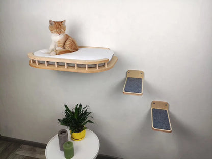 Wholesale Pet wall furniture wall bed Cat tree tower Cat shelves with steps Cat jungle gym house furniture