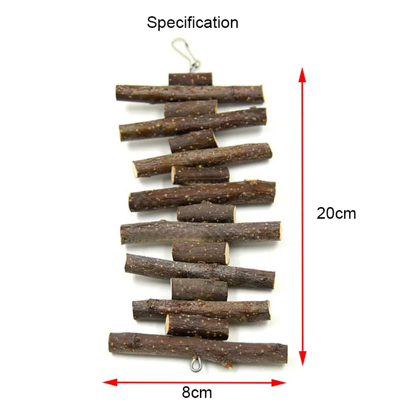 Pet Hamster Toy Natural Apple Tree Branch Teeth Grinding Grass Hanging Cage Toy Rabbit Chinchilla Small Pet Hamsters Accessories