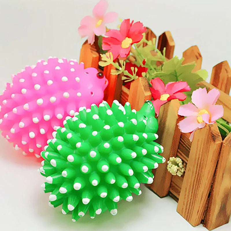 9.5cm Length Bite Resistant Pet Dog Squeaky Ball Toys for Dogs Hedgehog Shape Pet Dog Chew Toys Squeaking Funny Toys Pet Supply