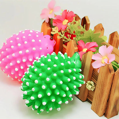 9.5cm Length Bite Resistant Pet Dog Squeaky Ball Toys for Dogs Hedgehog Shape Pet Dog Chew Toys Squeaking Funny Toys Pet Supply