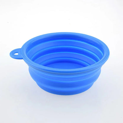1Pcs Portable Travel Collapsible Dog Pet Folding Silicone Bowl For Pet Feeder Puppy Food Container Feeder Dish Bowl With buckle