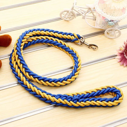 130cm Pet Dog Leash Double Row Adjustable Pet Collar Nylon Leash Double Colors Canvas For Medium Large Dogs Accessoires Hot-Sale