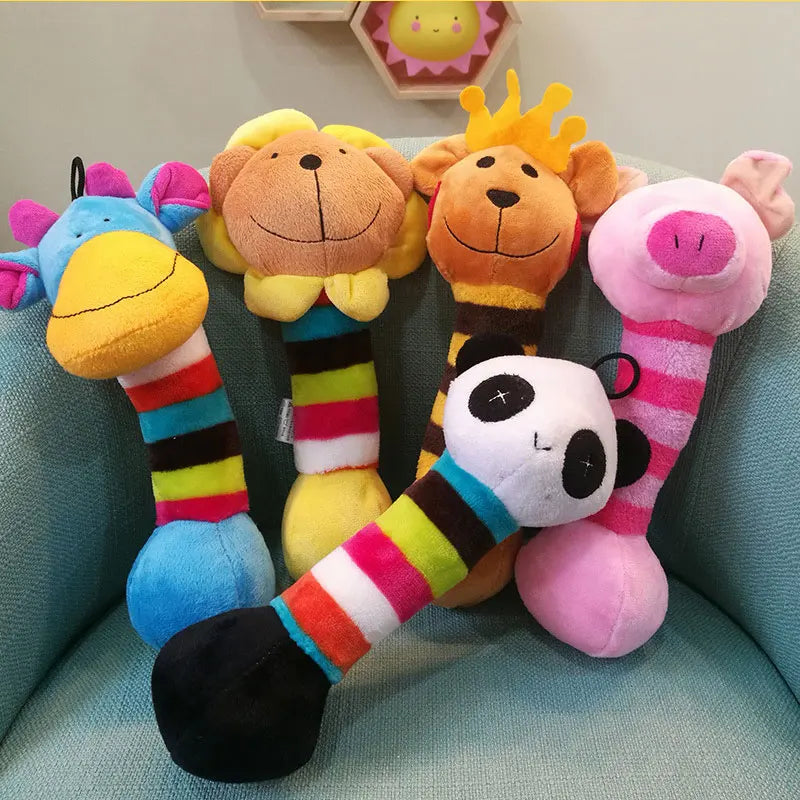 Multi Style Animal Dog Chew Toys Puppy Training Toy Interactive Accessory Soft Plush Teeth Cleaning Funny Lion Pig Pet Products