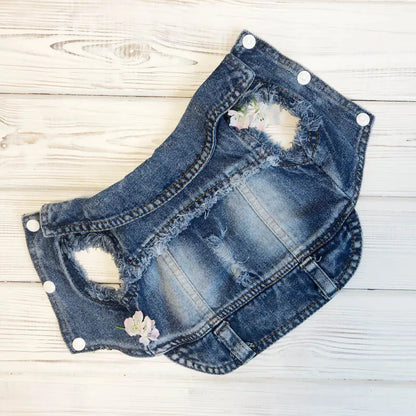 Sphinx Cat Clothes for Small Medium Large Cats, Dark Washed Cat Jeans Jacket Spring Autumn Denim Coat Cat Costume Pet Apparel