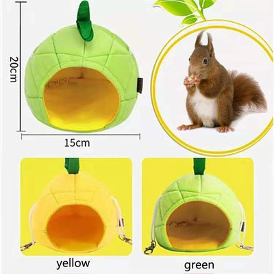Hamster House Pet Cage Warm Coral Velvet Nest Cute Small Animal Bed House Guinea Pigs Hedgehogs Squirrels Mat House Cage