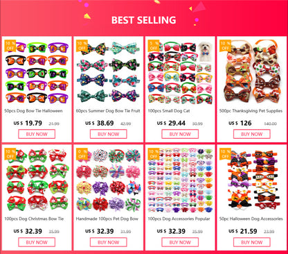20pcs Dog Acccessories Dog Bow Tie  Bulk Dog Collar Bow Dog Bowtie Small Dog Cat Pet Supplies Dog Fashion Accessoreis Bow