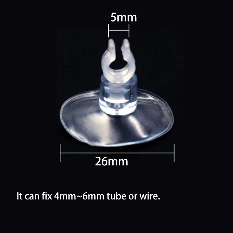 10Pcs 4/5mm Aquarium Suction Cup Air Tube Holder Sucker for Fish Tank Pump Oxygen Air Tubes Fixing Clip Aquarium Accessories
