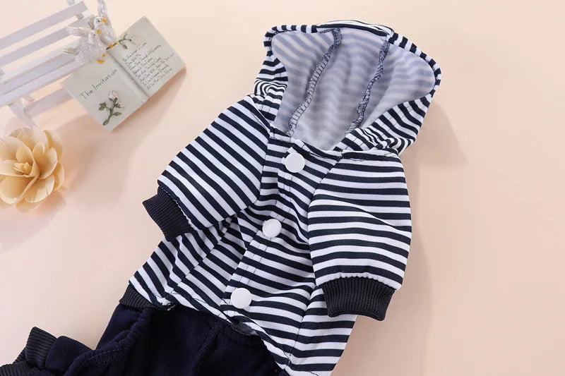 Dog Jumpsuit Spring Overalls For Dogs Hoodies Pants Set Costume French Bulldog Yorkie Chihuahua Clothes for Small Dogs Tracksuit