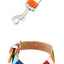 Rainbow Color Pet Dogs Collar Harness Set 120cm Puppy Leash Outdoor Walking Exercise Dogs Supplies PU Anti-Escape Cat Collars