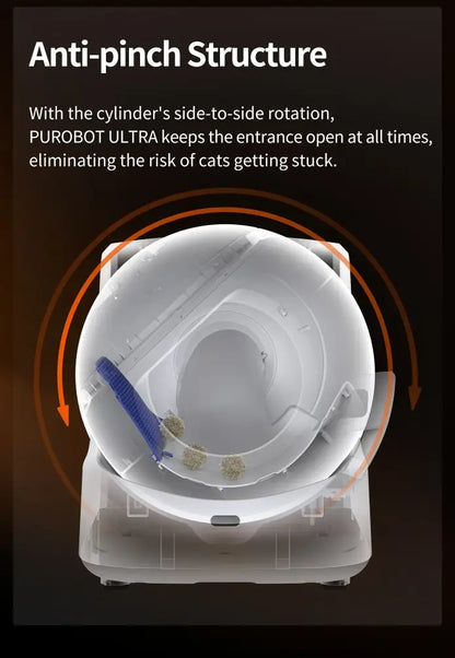 Automatic Litter Pan with Rotating CameraSealed and Odor-InsulatedMultiple Litter AvailableEasy-to-Clean Cat Litter Boxes