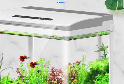 Intelligent fish tank Ultra clear glass Small aquarium LED table fish tank Landscape aquarium MOQ 500 pcs