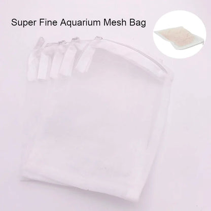 5Pcs Black/White Filter Mesh Bag Aquarium Pond For Bio Ball Carbon Media Ammonia Fish Tank Isolation Bag Accessories