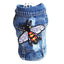 Pet Clothes for Small Medium Dogs Cool Dog Denim Jacket Puppy Sleeveless Dark Washed Jeans Costume Spring Lapel Pet Coat