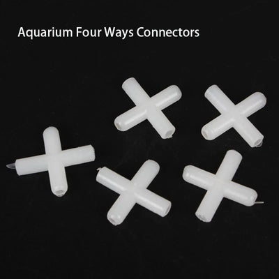 20pcs/lot 4mm Plastic Aquarium Connector Four Ways Fish Tank Air Pump Connector Control Valve Air Pipe Tube Accessories For Fish