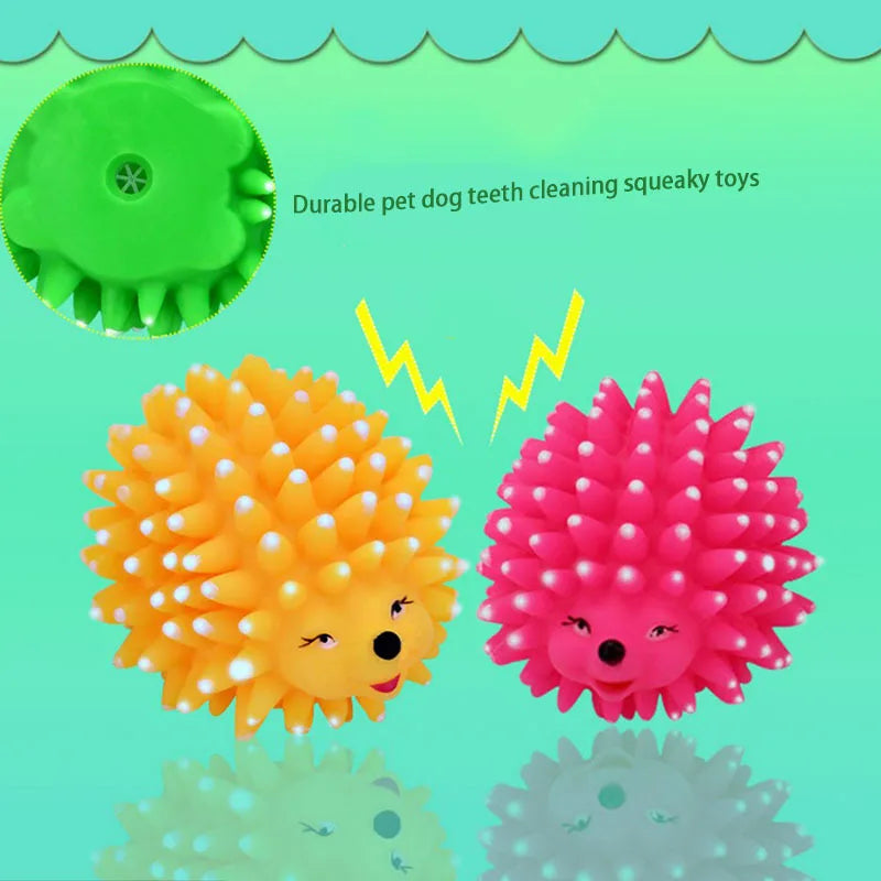 9.5cm Length Bite Resistant Pet Dog Squeaky Ball Toys for Dogs Hedgehog Shape Pet Dog Chew Toys Squeaking Funny Toys Pet Supply