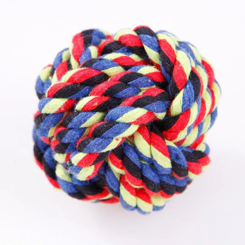 Pet Toy Chew Teething Cotton Rope Knot Ball Toys For Dog Tooth Clean Ball Bite-Resistant  Dog Chew Puppy Training InteractiveToy