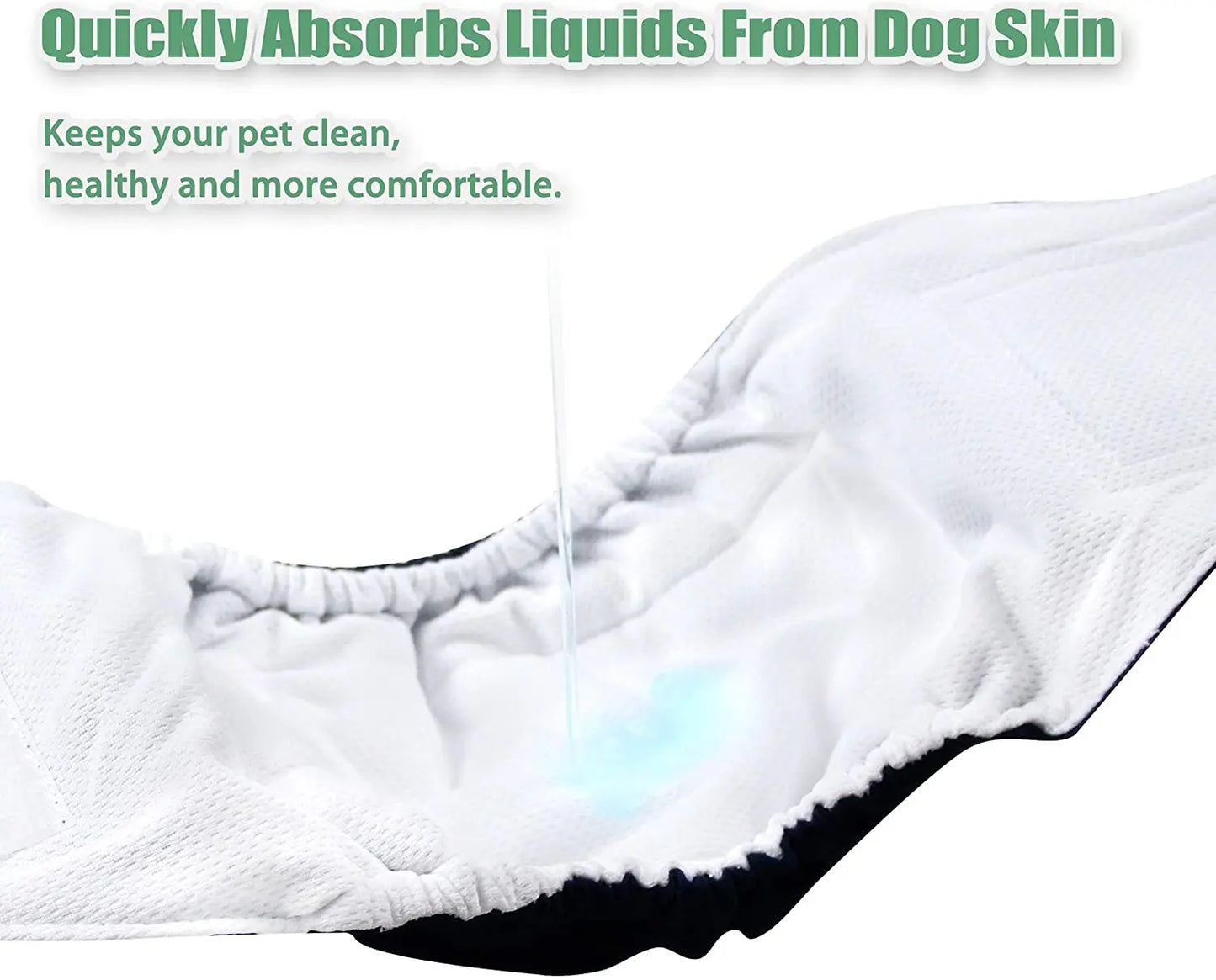 3 Pack Dog Belly Bands Washable Reusable Dog Diapers High Absorbing Male Dog Cat Wrap Panties Pet Incontinence Nappies