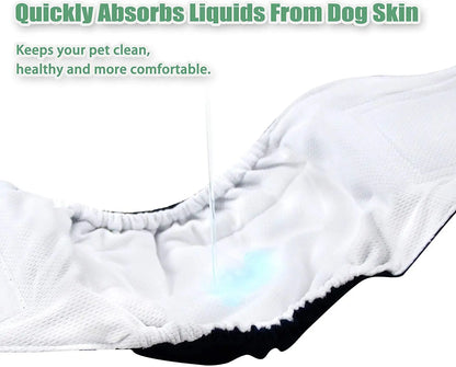3 Pack Dog Belly Bands Washable Reusable Dog Diapers High Absorbing Male Dog Cat Wrap Panties Pet Incontinence Nappies