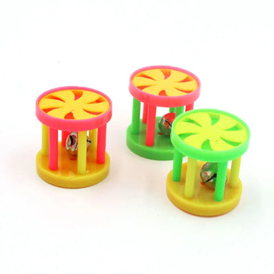 Plastic Pet Cat Flower-drum Ball Bell Toy With Sound Kitten Interactive Scratching Colorful Cat Teaser Toys Pet Supplies