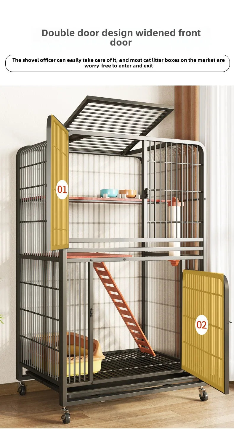 Pet Square Folding Foldable 3 Layer Big Cat Cage Villa Indoor Luxury 3 Tier Design Large Cage