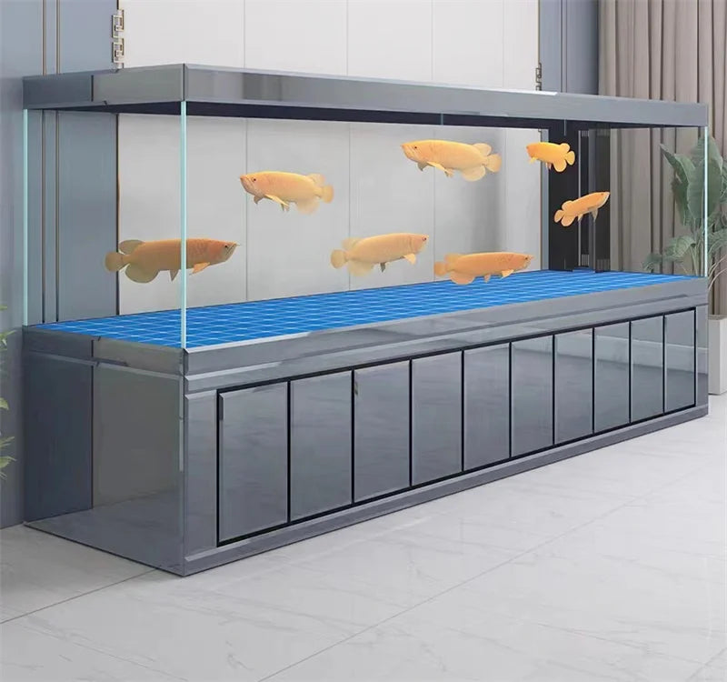 Wholesale Indoor Fish Custom Glass Aquarium Large Freshwater And Saltwater Fish Tank Full Set Frameless Fish Tank