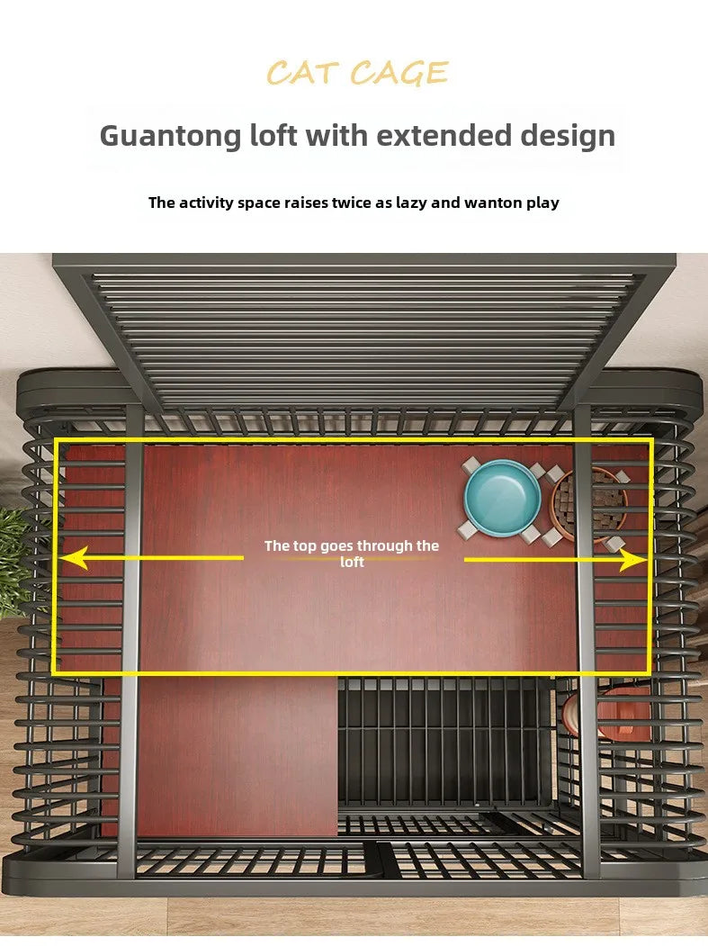 Pet Square Folding Foldable 3 Layer Big Cat Cage Villa Indoor Luxury 3 Tier Design Large Cage
