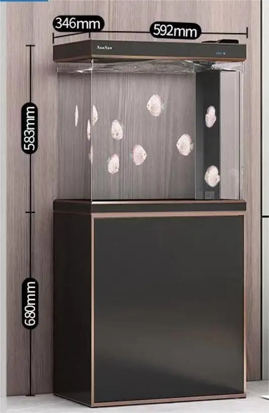 Filter aquarium living room Large  floor-to-ceiling glass fish tank ecological water-free aquarium