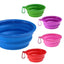 1Pcs Portable Travel Collapsible Dog Pet Folding Silicone Bowl For Pet Feeder Puppy Food Container Feeder Dish Bowl With buckle