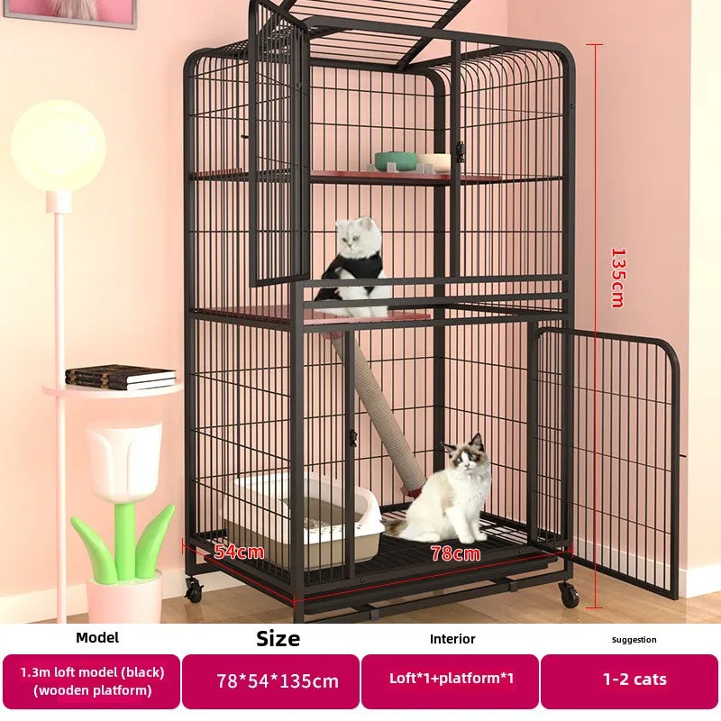 Pet Square Folding Foldable 3 Layer Big Cat Cage Villa Indoor Luxury 3 Tier Design Large Cage