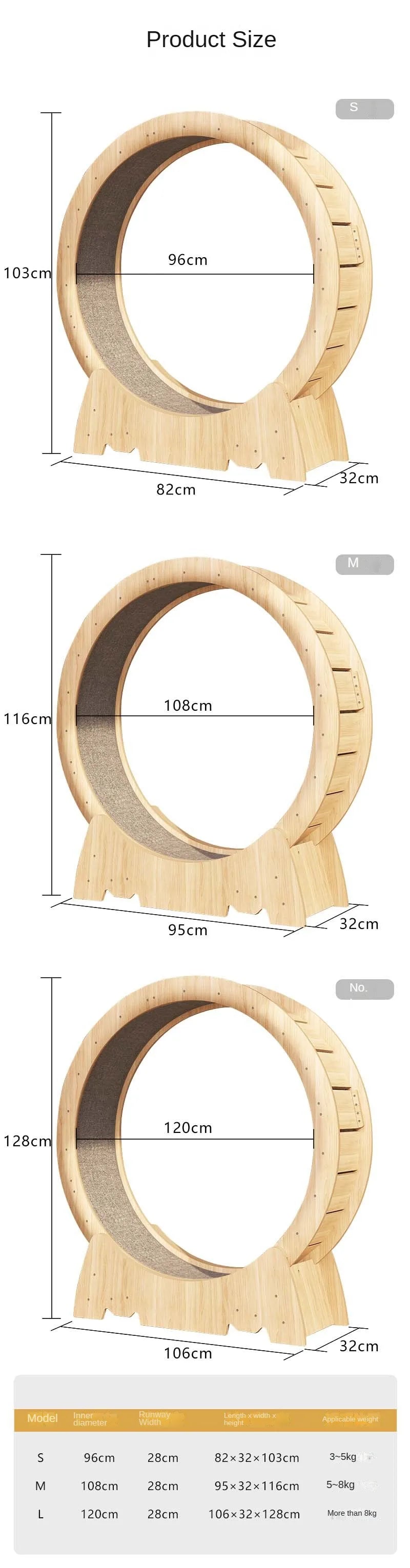 OEM Custom Factory Price Silent Exercise Running Wheel Climbing Frame Wooden Fiberboard Cat Toy cat accessories Cat Treadmill