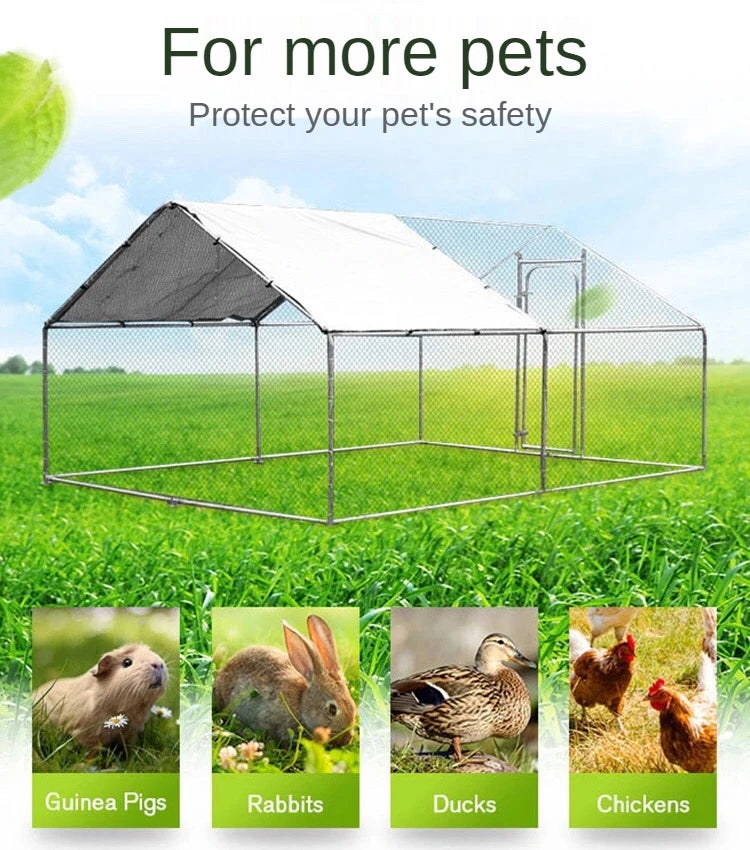 Customized Large Chicken Shed Outdoor Steel Pipe Construction Breeding Shed Duck Shed Simple Large Chicken Cage