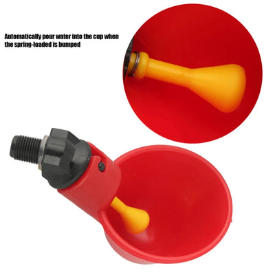 10 PCS Automatic Poultry Water Drinking Cups Drinker Feeder Chicken Fowl Drinker Cups Bird Feeders Breeding Equipment