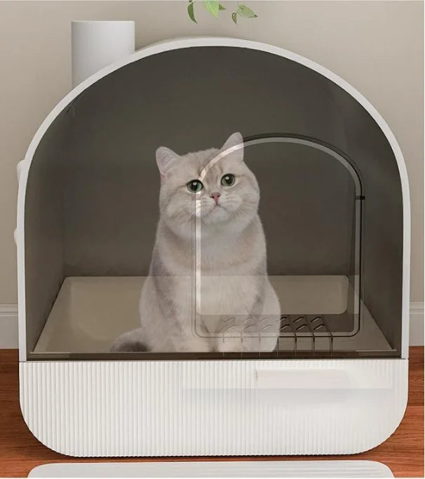 Hot Sale Easy Cleaning Closed Activated Carbon Deodorizing Semi-automatic Cat Litter Box