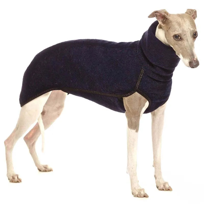 Greyhound Large Dog Clothes Autumn Turtleneck Shirt Whip Hound Stretch Fleece Vest Pet Pullover Coat for Small Medium Big Dogs