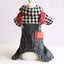 Spring Pet Dog Jumpsuit Denim Overalls for Dogs Plaid Jeans Jacket Pants Suit Onesies Small Dog Clothes Yorkie Chihuahua Apparel