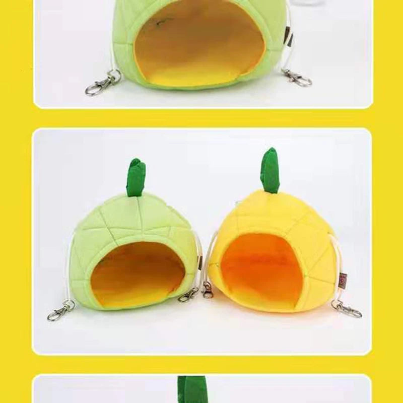 Hamster House Pet Cage Warm Coral Velvet Nest Cute Small Animal Bed House Guinea Pigs Hedgehogs Squirrels Mat House Cage