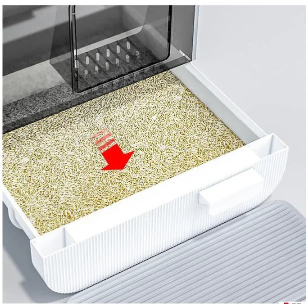 Hot Sale Easy Cleaning Closed Activated Carbon Deodorizing Semi-automatic Cat Litter Box