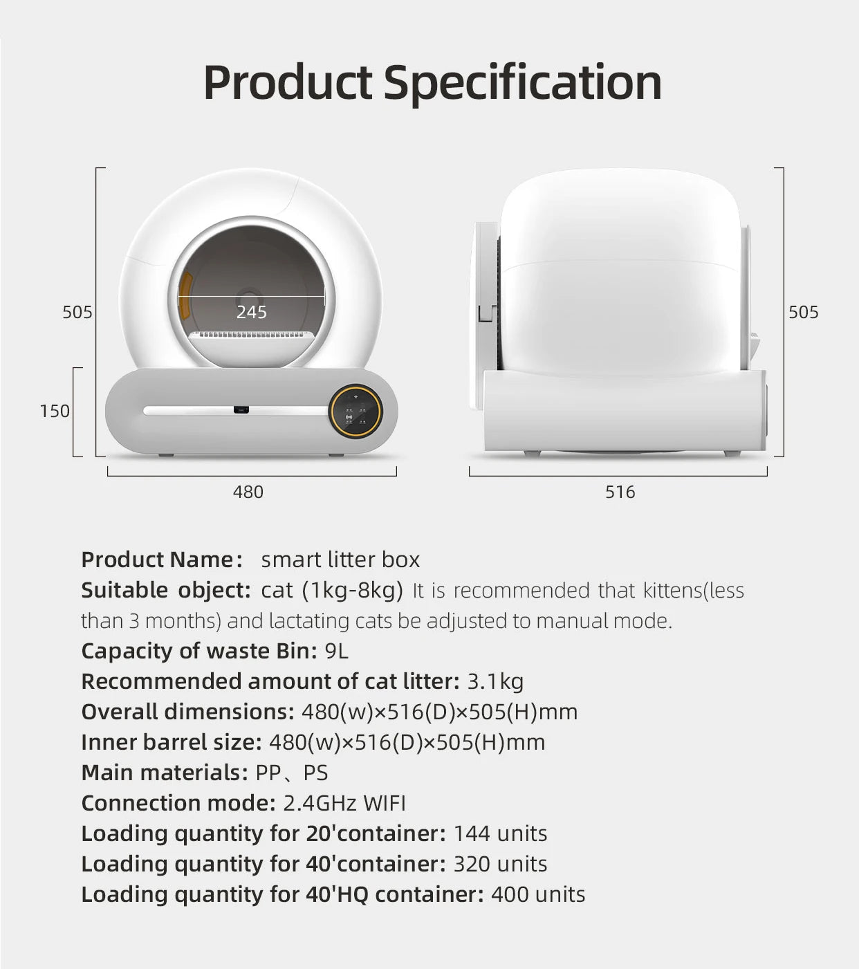 Factory Wholesale	APP Control	Odor Isolation	automatic cat toilet electric	cat toilet sand	enclosed large cat litter box