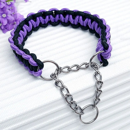 130cm Pet Dog Leash Double Row Adjustable Pet Collar Nylon Leash Double Colors Canvas For Medium Large Dogs Accessoires Hot-Sale