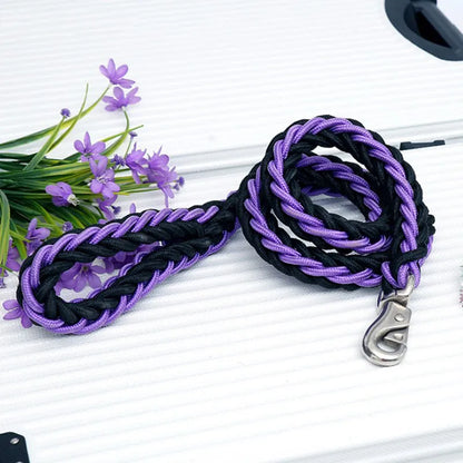 130cm Pet Dog Leash Double Row Adjustable Pet Collar Nylon Leash Double Colors Canvas For Medium Large Dogs Accessoires Hot-Sale