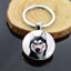 Animals Key Chains Siberian Husky Double Side Keychain Dog Photo Glass Cabochon Keyring Animals Jewelry
