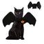 Fancy Cat Clothing Dark Elf Vampire Bat Halloween Black Dress With Bells Cosplay Lifelike Wings High Quality Christmas Costume