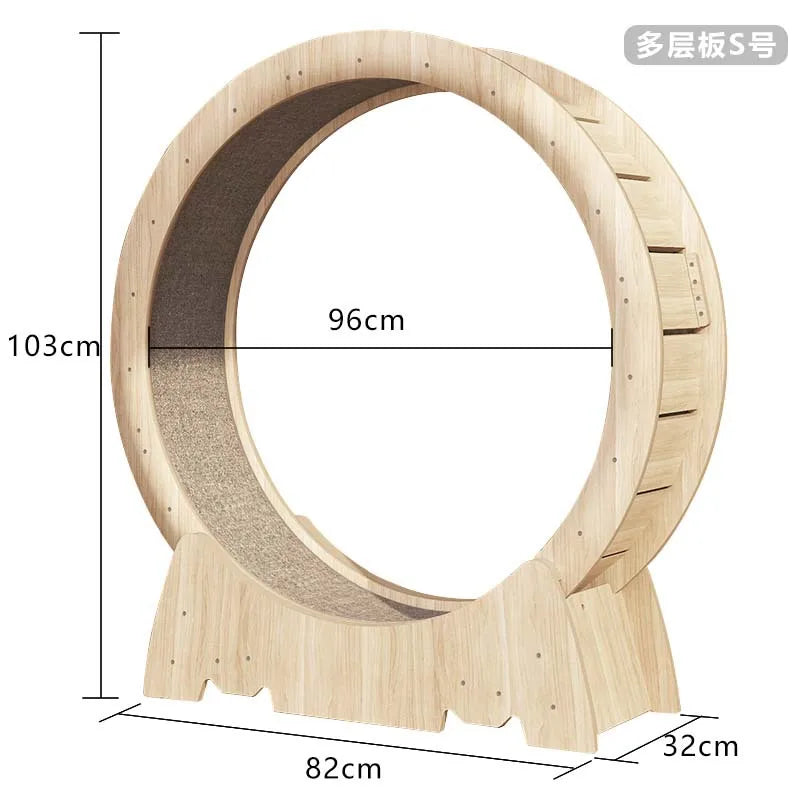 OEM Custom Factory Price Silent Exercise Running Wheel Climbing Frame Wooden Fiberboard Cat Toy cat accessories Cat Treadmill