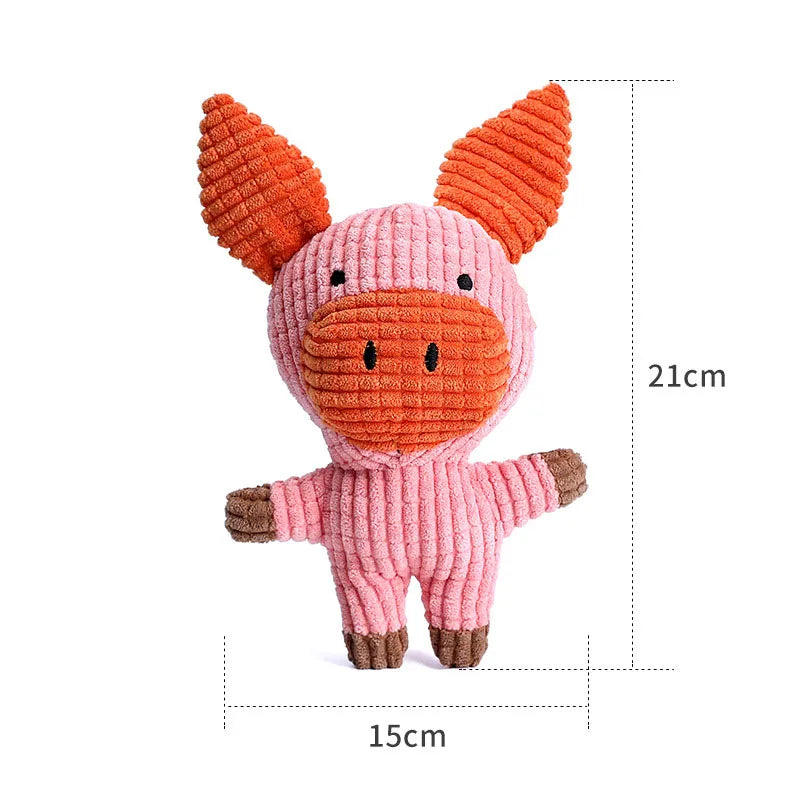 Cute Plush Toys Squeak Pet Cow Rabbit Animal Plush Toy Dog Chew Squeaky Whistling Involved Squirrel Dog Toys Cute Plush Toys Squ