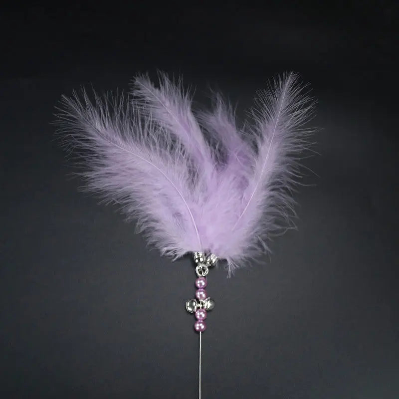 Creative Cat Toy Natural Feather Elasticity Pole Kitten Fishing Funny Cat Hairball With Bell Interactive Stick Fast Shipping