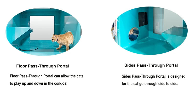 Powder Coated Double Stack Cat Condos/ Powder Coated Animal Suite