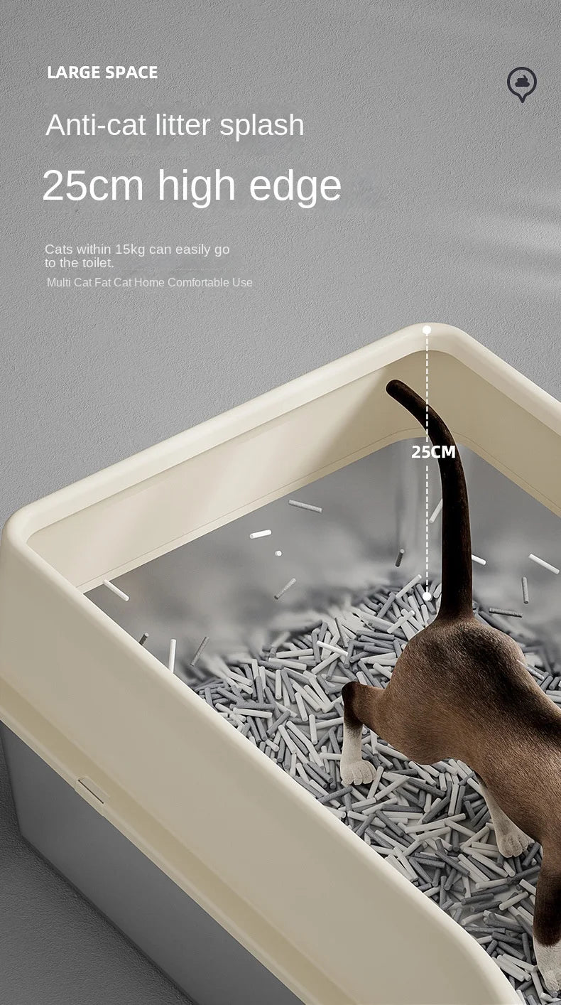 Cross-Border Oversized Stainless Steel Litter Box Top-In Anti-Take-Out Anti-Splash Cat Toilet Easy Clean Semi-Closed Pet Kitties